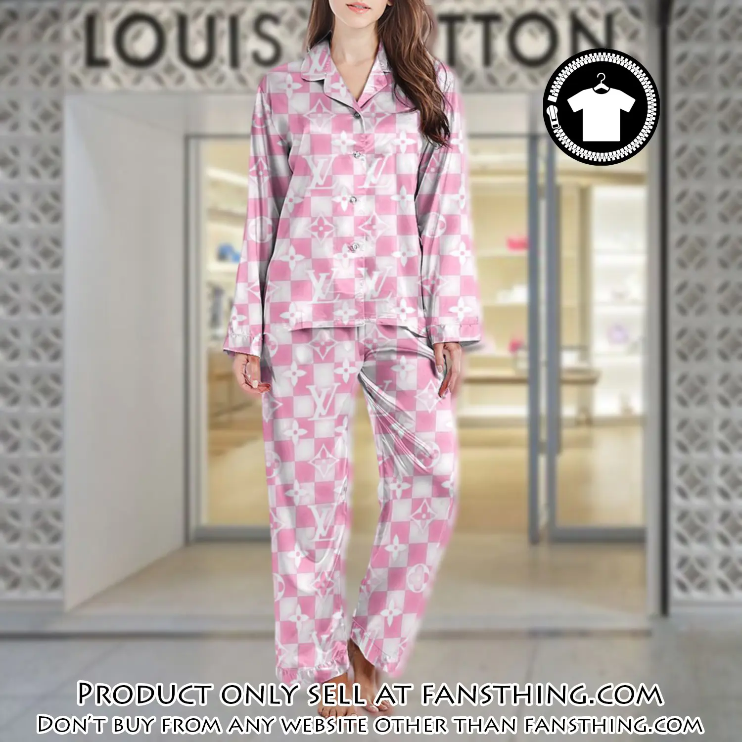 Lv monogram long satin pajama set pjs1033 fst0726954